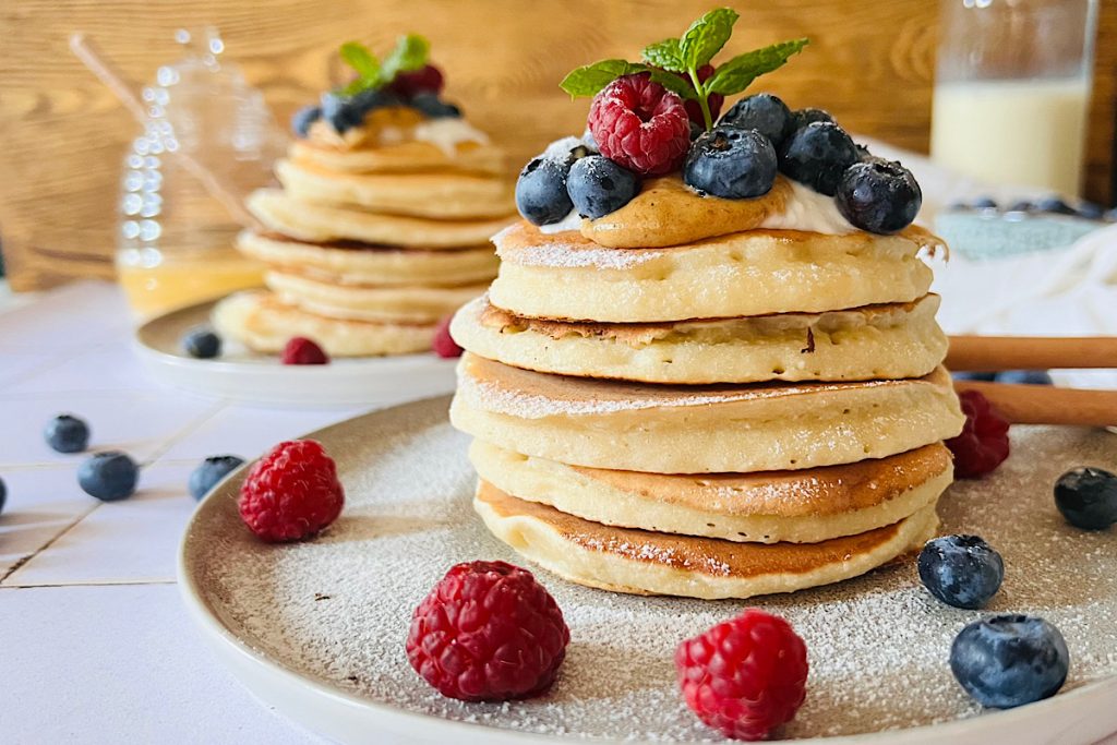 Kokosowoorkiszowe pancakes Mleczna kuchnia